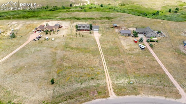 aerial view featuring a rural view