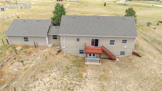 drone / aerial view with a rural view