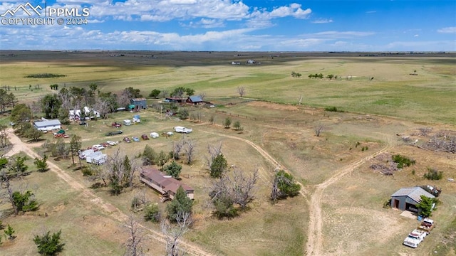 drone / aerial view featuring a rural view