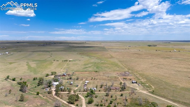 aerial view with a rural view