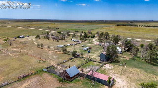 aerial view featuring a rural view