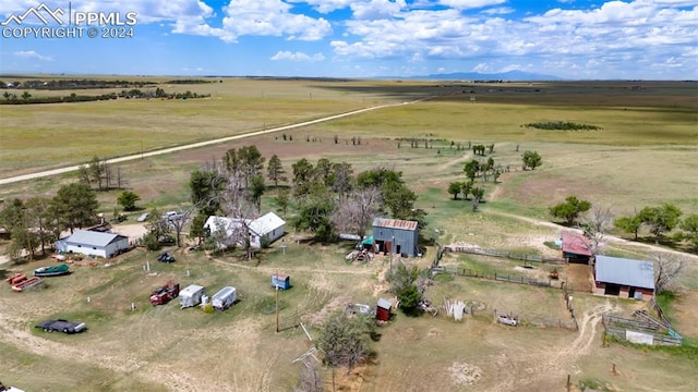 drone / aerial view with a rural view