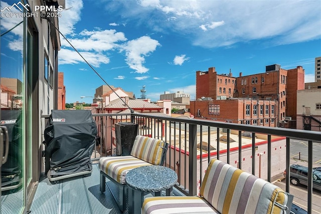 balcony with area for grilling