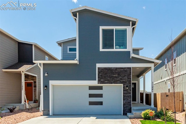 view of front of house featuring a garage