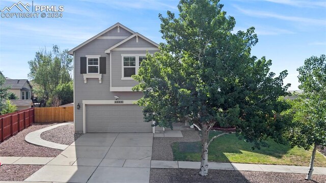 view of front of house with a garage