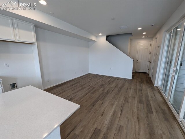 interior space featuring dark hardwood / wood-style floors