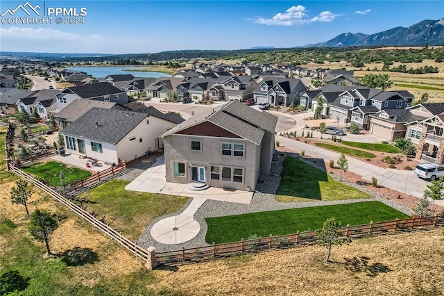 aerial view with a mountain view