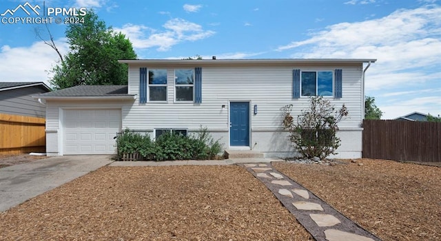 split foyer home with a garage