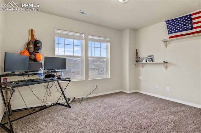 view of carpeted office