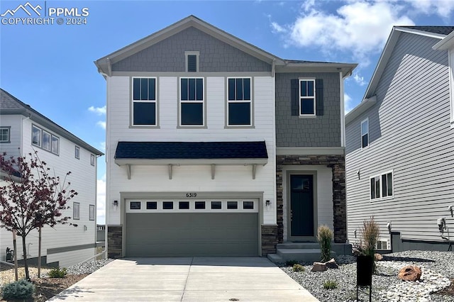 view of front of house with a garage