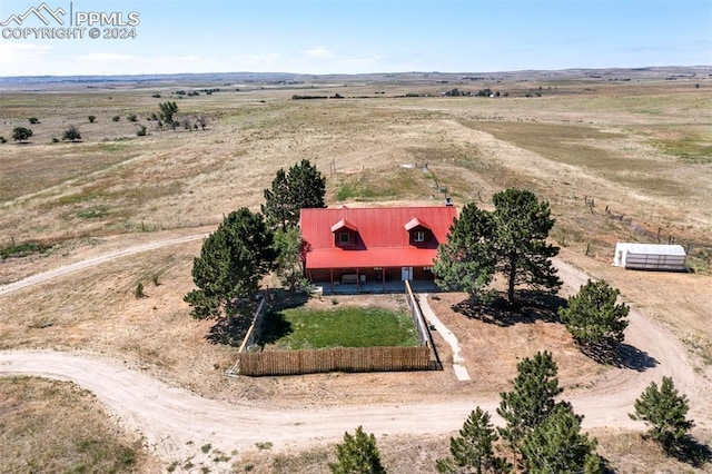 bird's eye view featuring a rural view