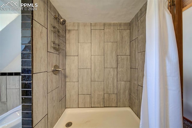 bathroom featuring a shower with curtain