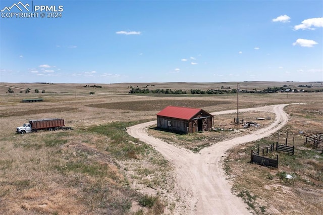 drone / aerial view featuring a rural view