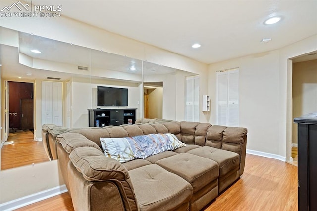 living room featuring light hardwood / wood-style floors