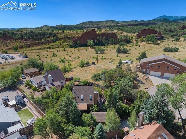 bird's eye view featuring a mountain view