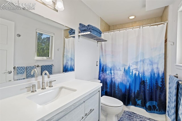 bathroom with toilet and vanity