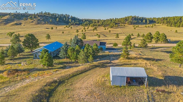 bird's eye view with a rural view