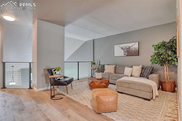 living room featuring light hardwood / wood-style floors