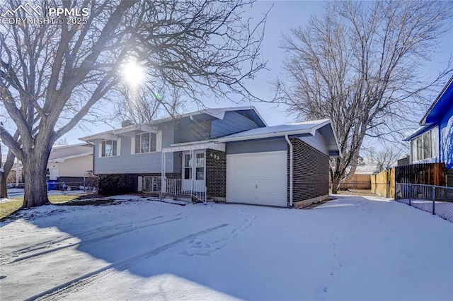 view of front of house with a garage