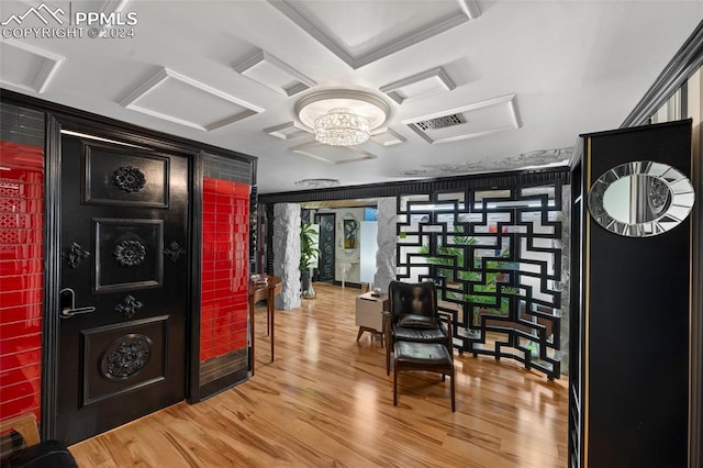 living area featuring wood-type flooring