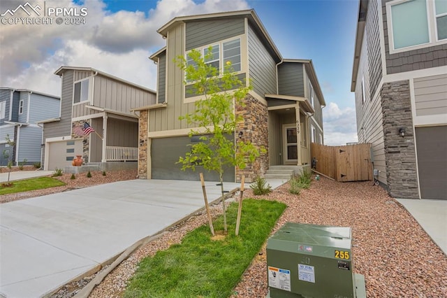 view of front of home with a garage