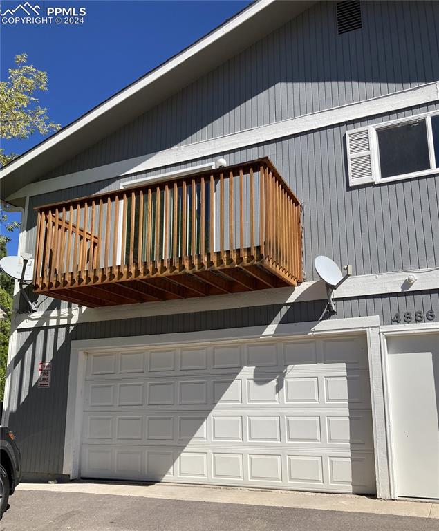 garage with wooden walls