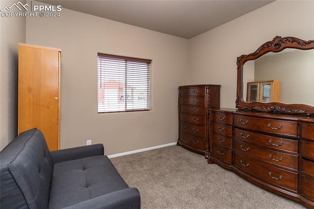 sitting room featuring carpet