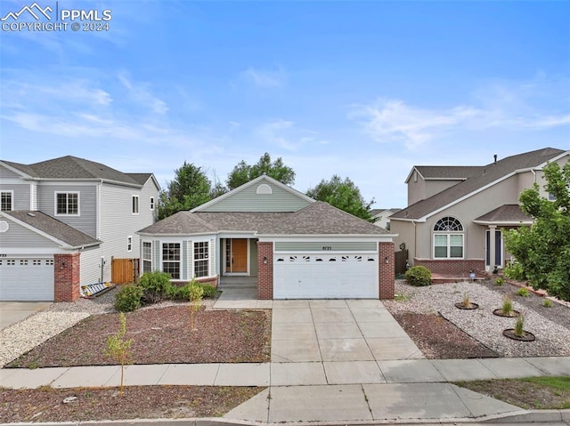 front facade with a garage