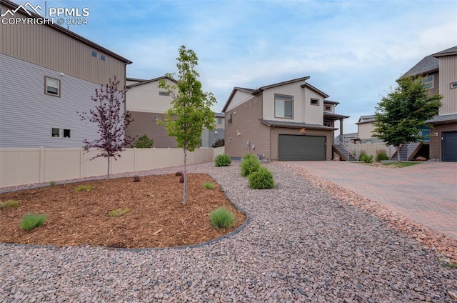 view of front of house with a garage