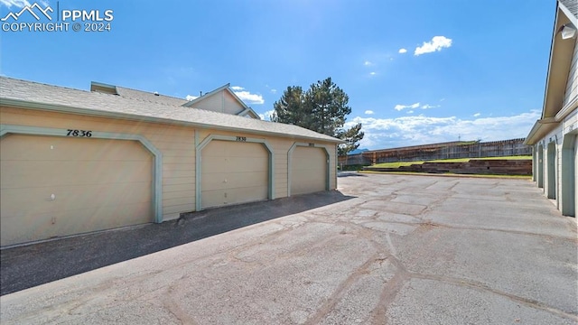 view of garage