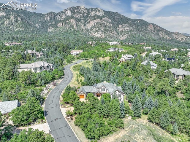 4950 Longwood Pt, Colorado Springs, CO 80906 - drone / aerial view featuring a mountain view and a wooded view