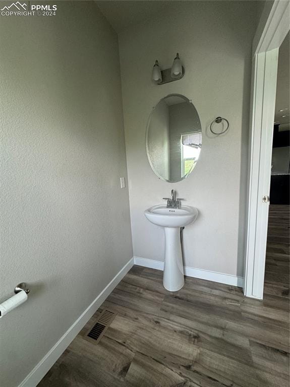 bathroom featuring hardwood / wood-style floors