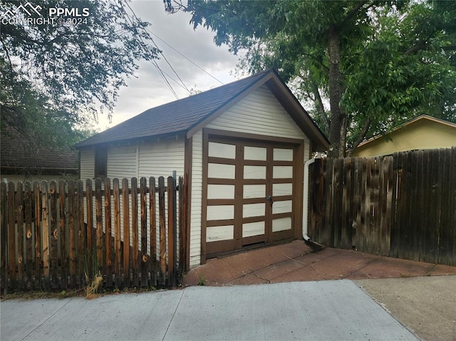 view of garage