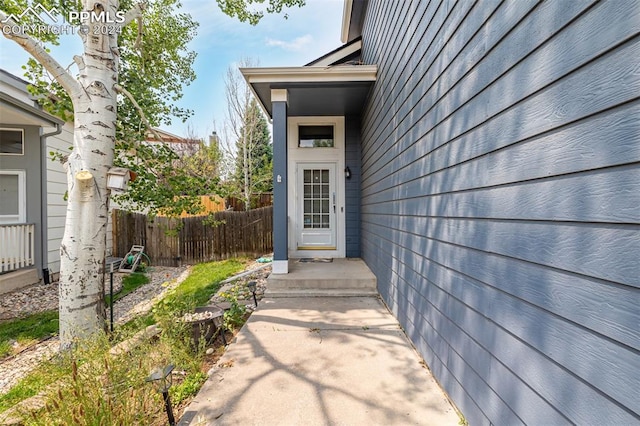 view of doorway to property