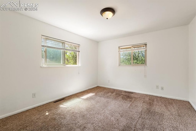 view of carpeted spare room