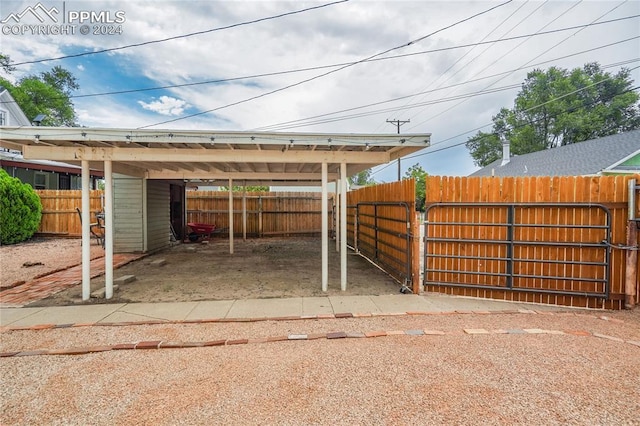 view of patio / terrace with a carport