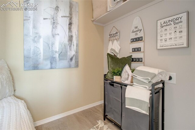 home office featuring light hardwood / wood-style floors