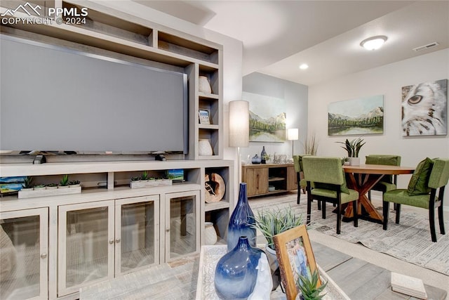 interior space with recessed lighting and visible vents