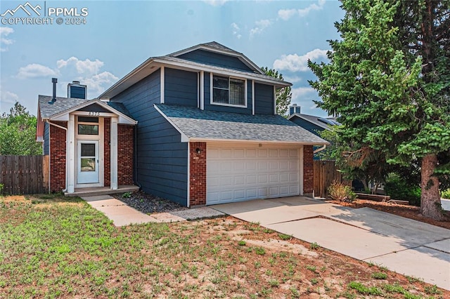 view of property with a garage