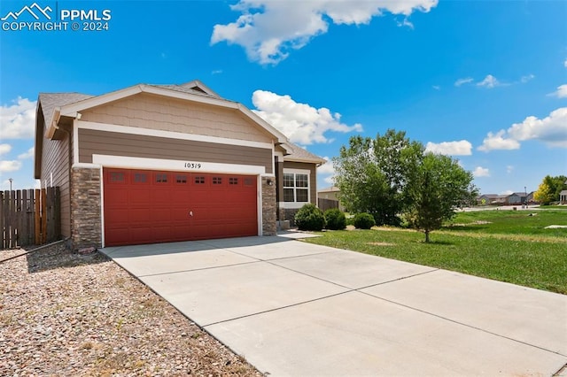 view of front of home with a front yard