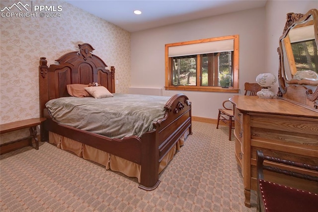 view of carpeted bedroom