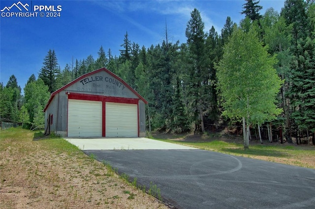 view of garage