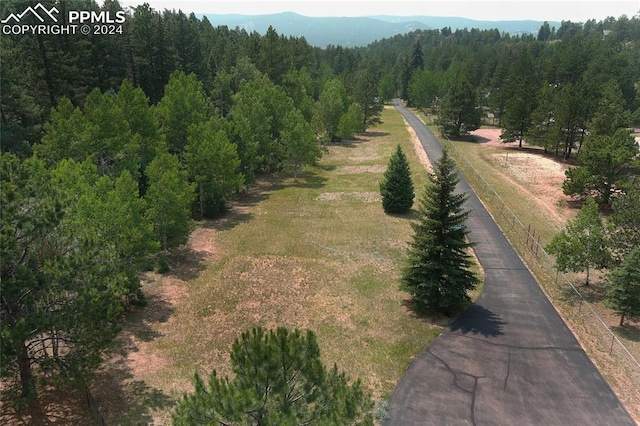 aerial view with a mountain view