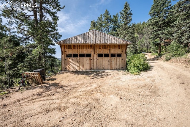 view of garage