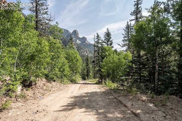 view of street featuring a mountain view