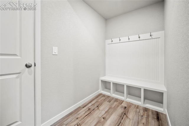 mudroom with light wood-type flooring