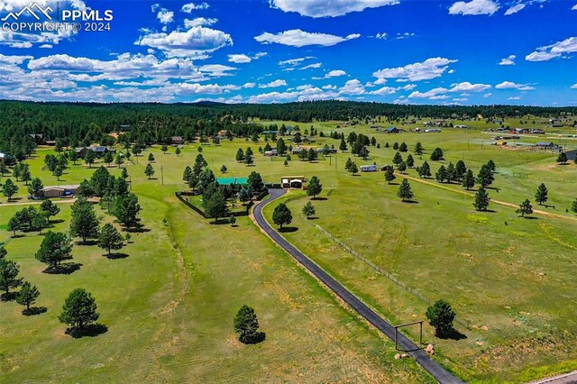 bird's eye view with a rural view