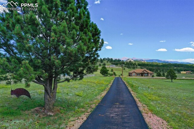 view of street with a mountain view