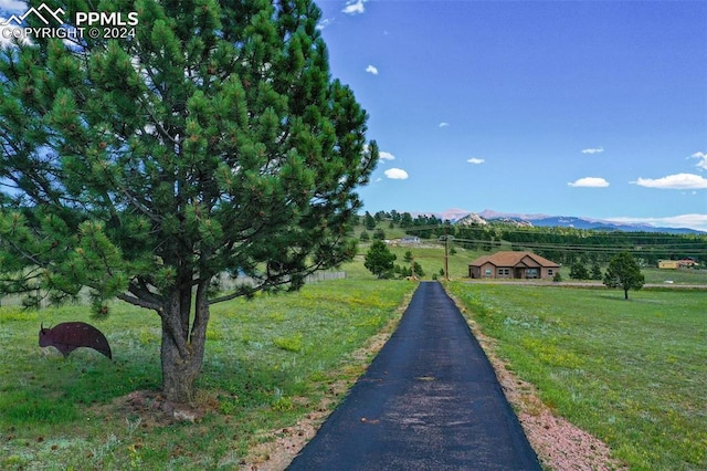 view of road featuring a mountain view