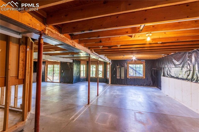 basement featuring a wealth of natural light